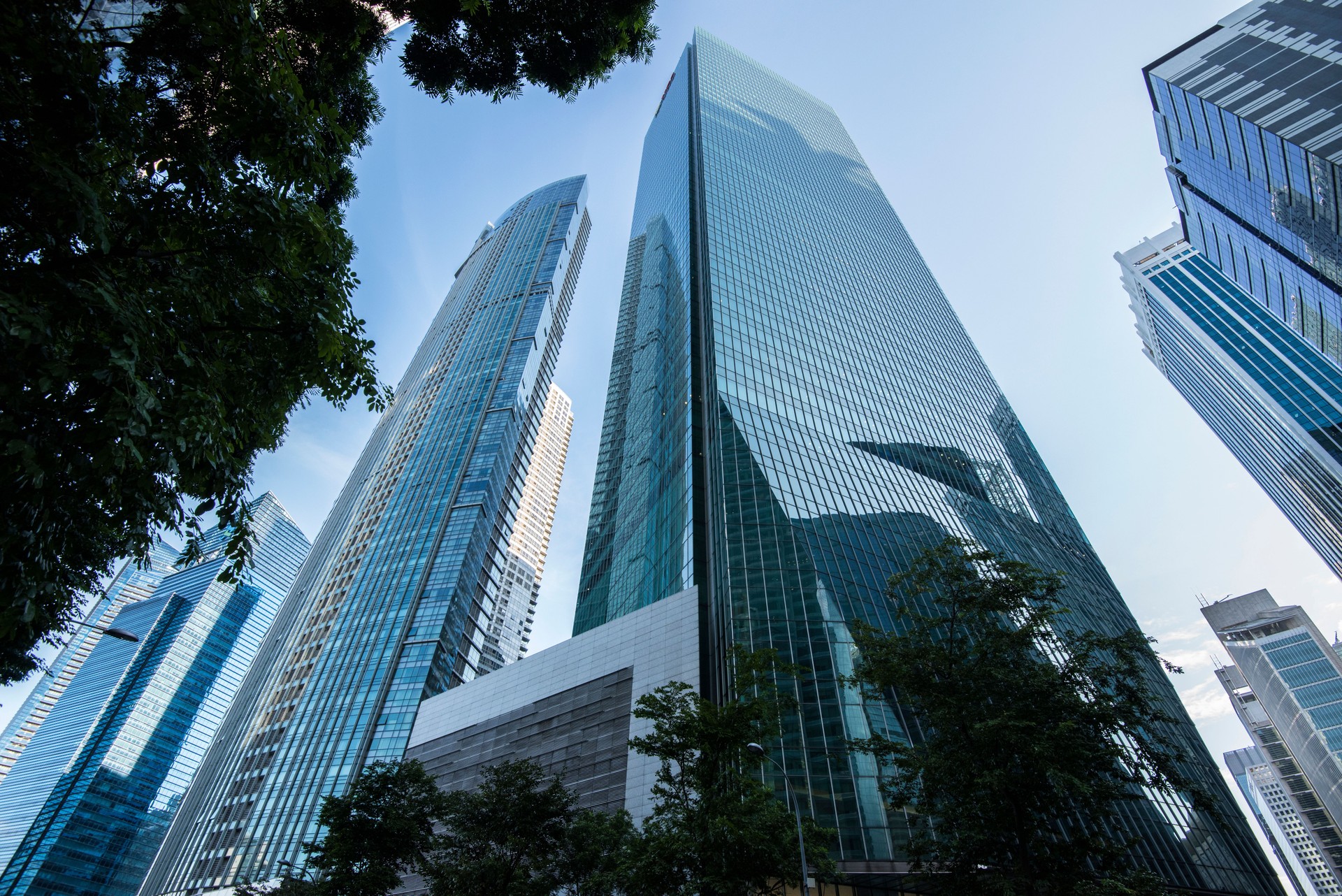 Modern skyscrapers in Singapore business district. Modern skyscrapers in Singapore business district.
